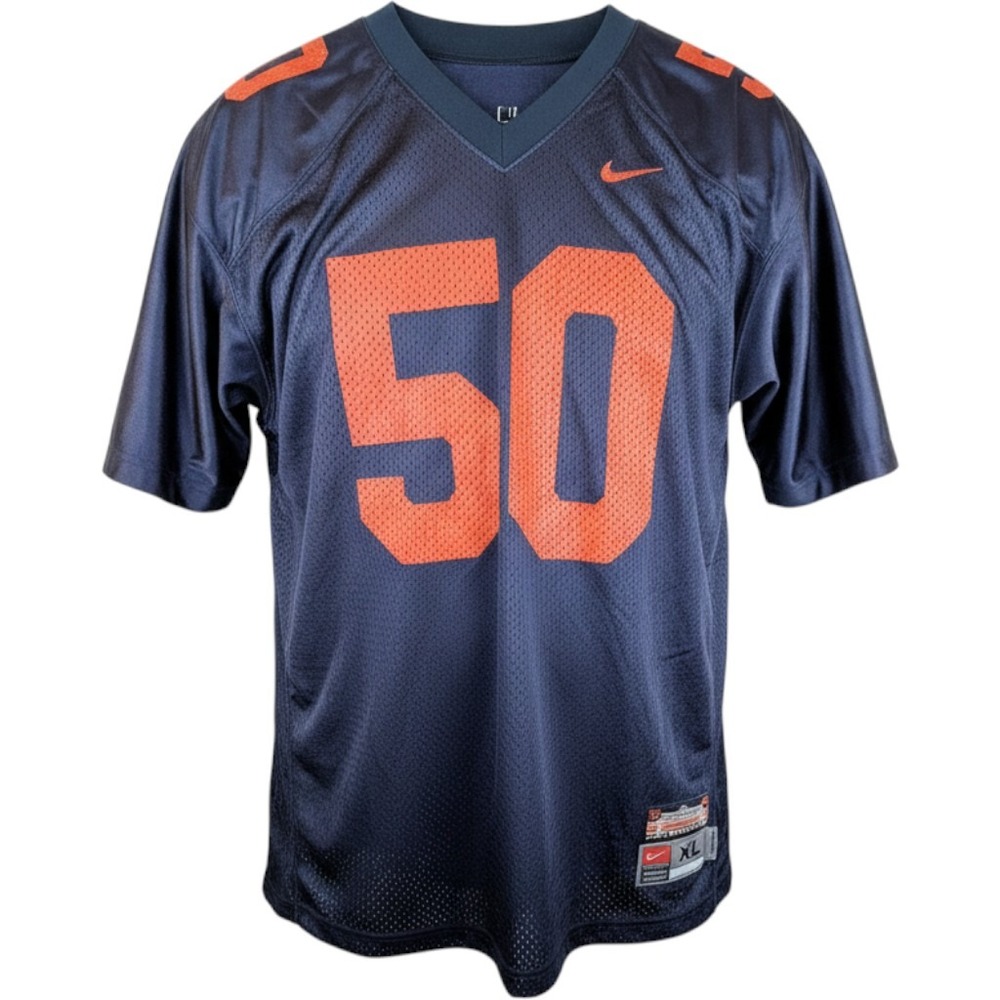 Nike Team Illinois Fighting Illini No.m50 Football Jersey XL Navy Orange